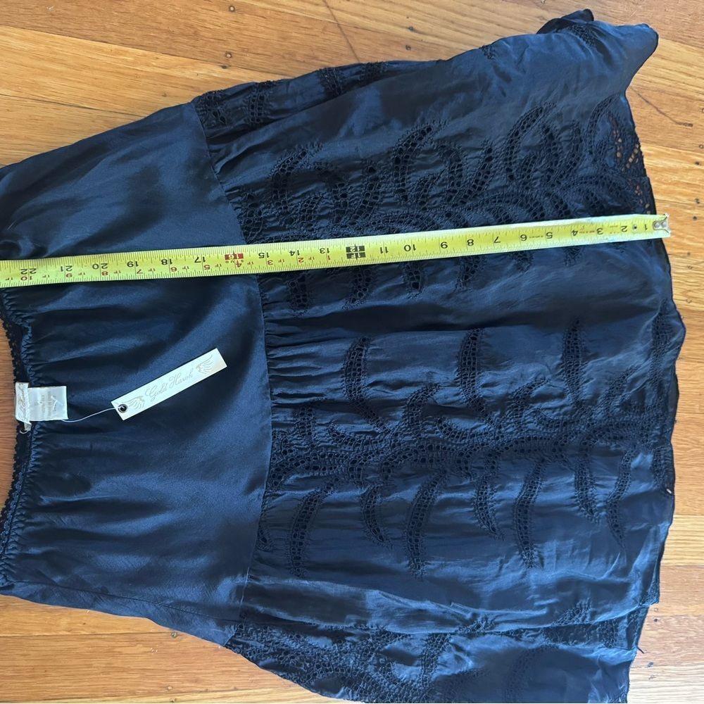 NWT! Gold Hawk Silk Black Skirt